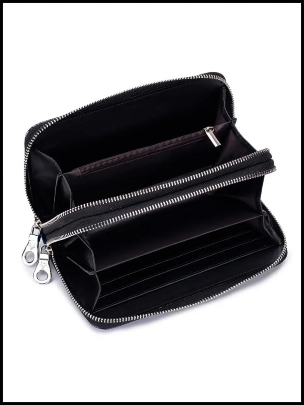Genuine Leather RFID Blocking Wristlet Wallet with Detachable Strap